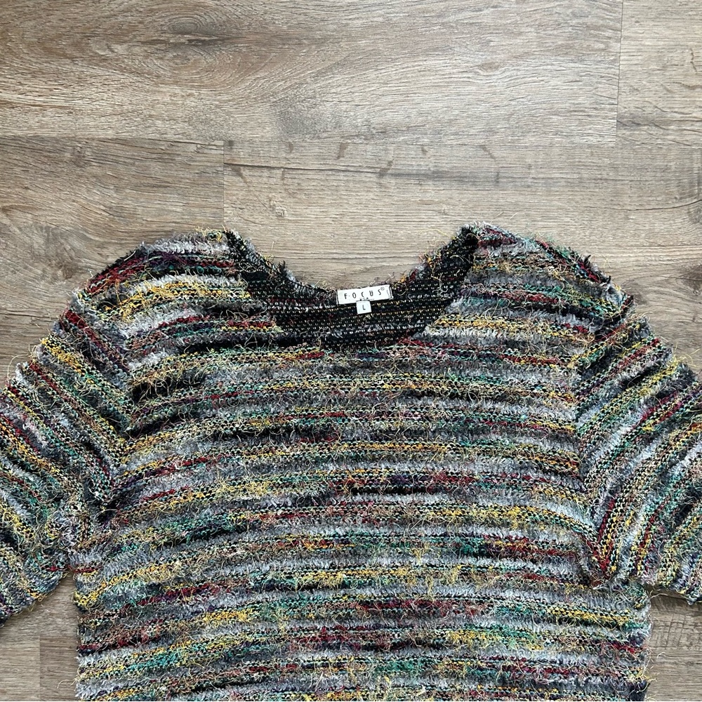 VTG 90s Multi Color Textured Sweater - Picture 7 of 11